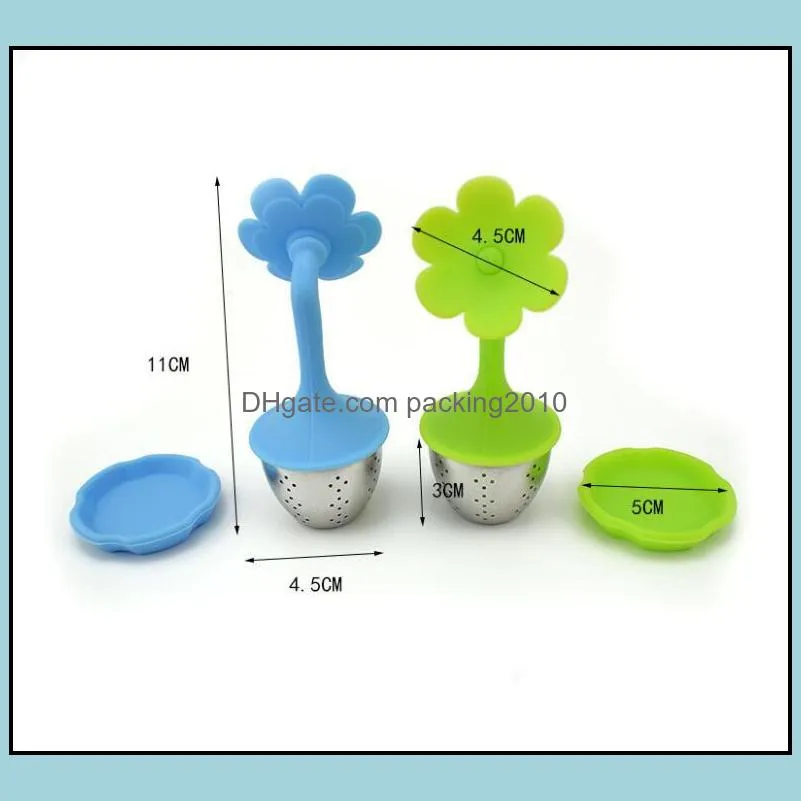 Silicone Tea Infuser Sweet Leaf Cute Mr Teapot Filter Teapot with Drop Tray Herbal Tea Coffee Filter Drinkware Tea Strainer 777