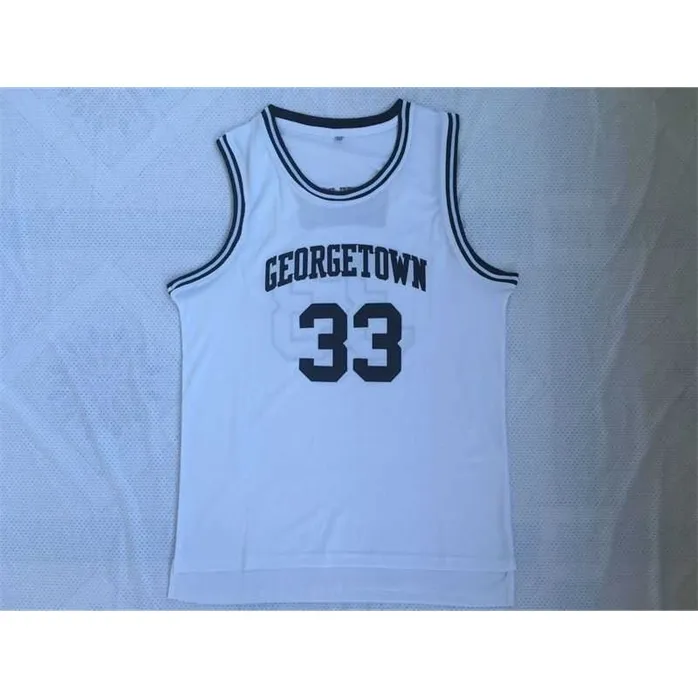 SJZL98 33 Patrick Ewing Georgetown Hoyas College Баскетбол Майки с вышивкой сшитые мужские ретро мужские трикотажные изделия