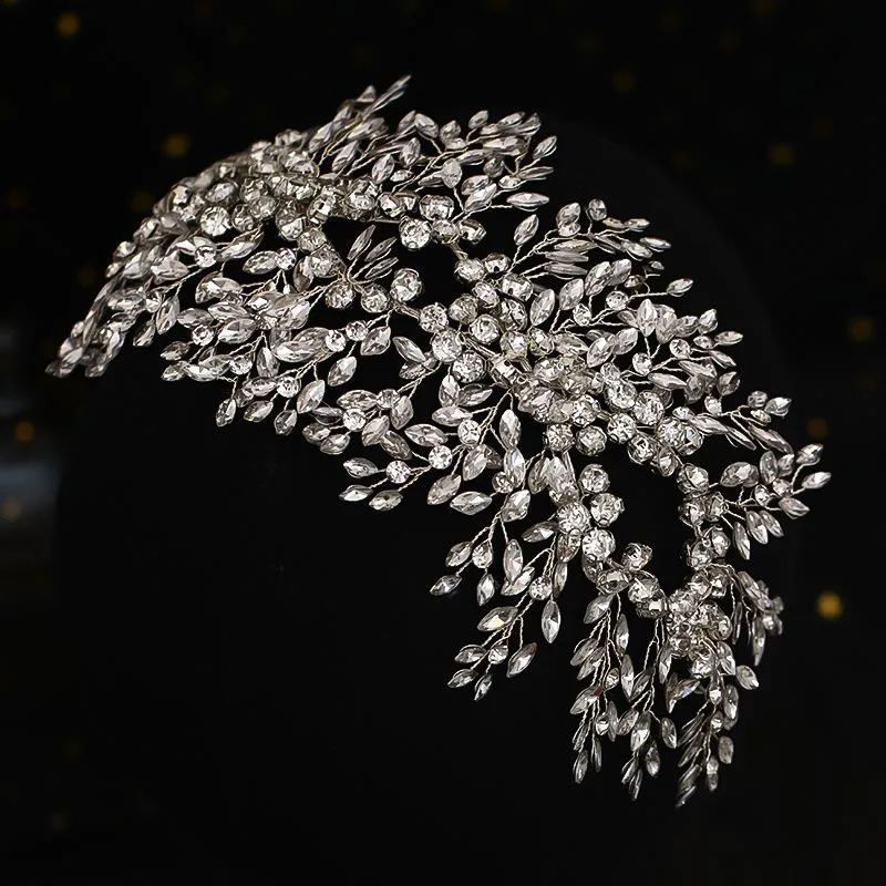 Bridal Headband Jewelry Gold Crystal Rhinestones Tiara Wedding Accessories Handmade Women Hair Ornaments Headpieces Drop Delivery 2021