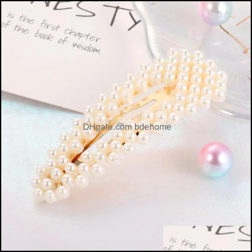  fashion pearl heart hair clip ponytail for women abs plastic beautiful hair styling tools accessories hair clip crystal elegant