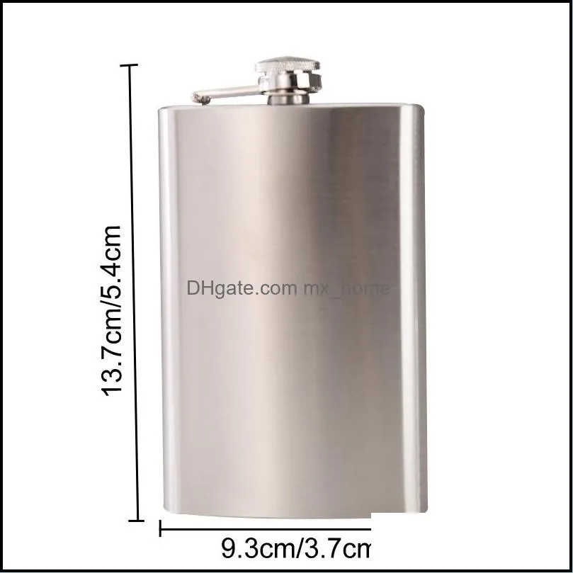 portable 8oz hip flask set with funnel mini cup man gift box stainless steel hip flasks whiskey portable drinkware wine bottles vf1319