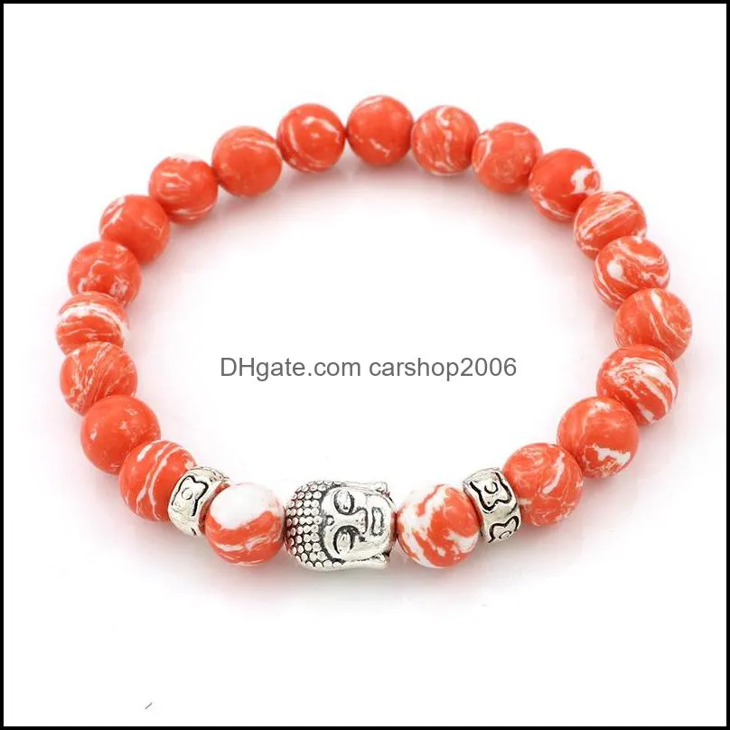 healing energy stone bracelets ancient silver nature stones bead stretch bracelet for women men fashion jewelry gift kimterb333s z