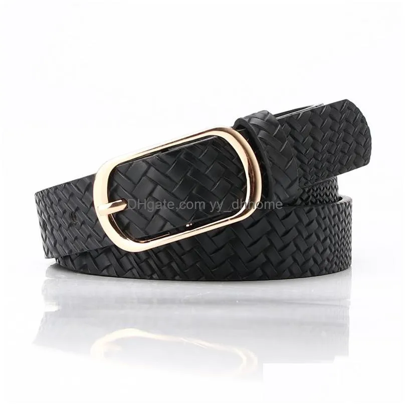 girls womens dress jeans decoration belt faux leather belts metal eye buckle pu leather belt