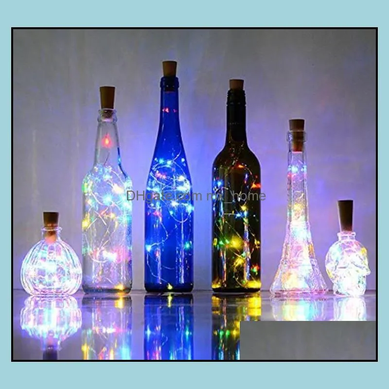 lamp cork shaped bottle stopper light glass wine led copper wire string lights for xmas party wedding halloween 50pcs ysy403-l