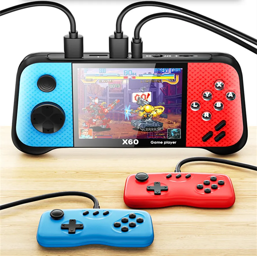 X60 Handheld Game Console 3,5 tums inbyggd 4849 Classic Emulators Retro Games Player Support TF Card Expansion för FC MD GBA Neogeo