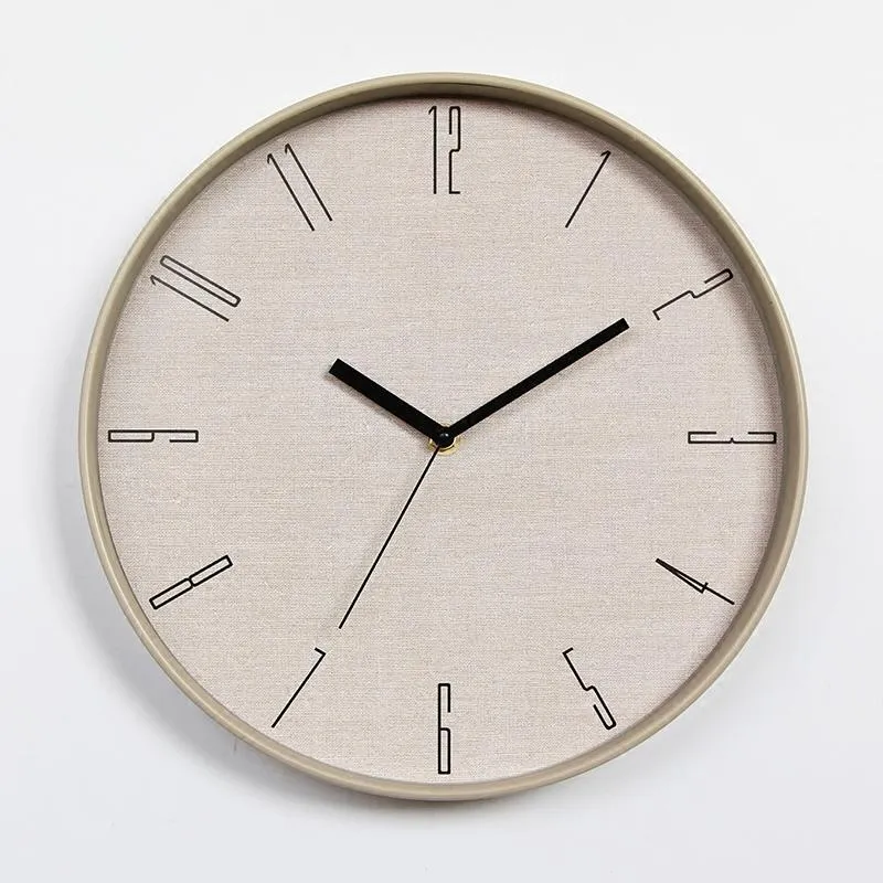 Horloges murales pouces horloge nordique ménage muet salon chambre minimaliste moderne montre décorative quartz horloge ronde