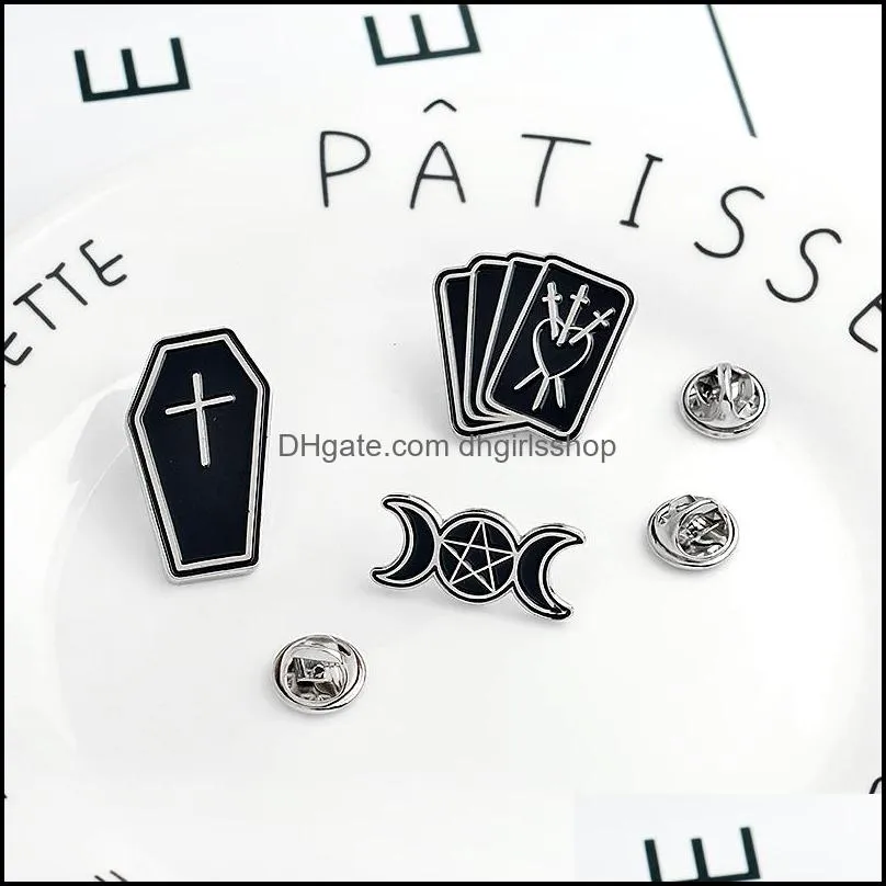 witch pins collection pentagram triple moon constellation wizard brooches witchy goth jewelry lapel pin for witches