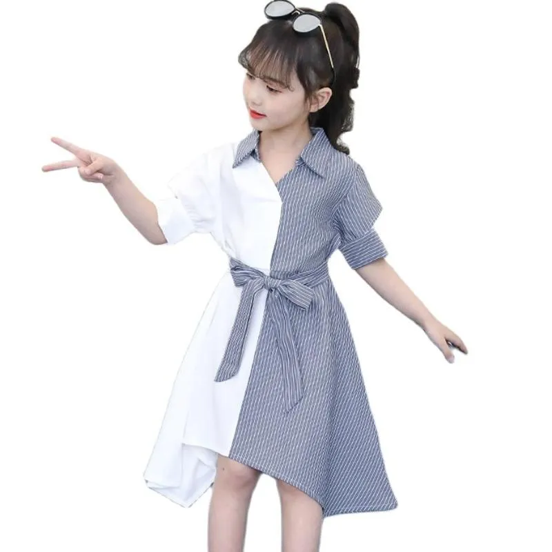 女の子のドレスガールズブラウスドレスパッチワーク春秋の子供カジュアルスタイルの服6 8 10 12 14GIRL'S