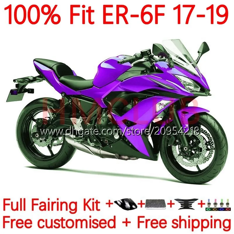 OEM Wtrysku Fairings dla Kawasaki Ninja 650R ER 6F 6 F ER6F 17 18 19 20 Bodywork 18no.37 Ninja650R ER6 F Cowling ER-6F 2017 2018 2019 2020 KIT Body Purple