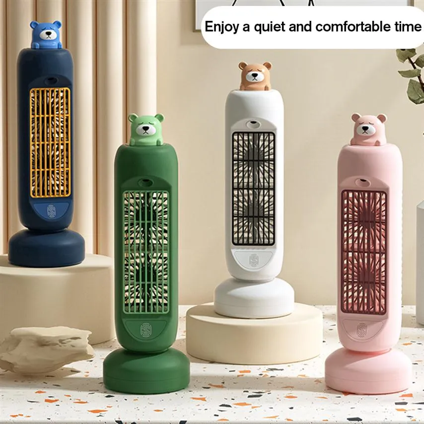 Portable Tower Spray Air Cooler USB Mini Electric Fan Desktop Cooling