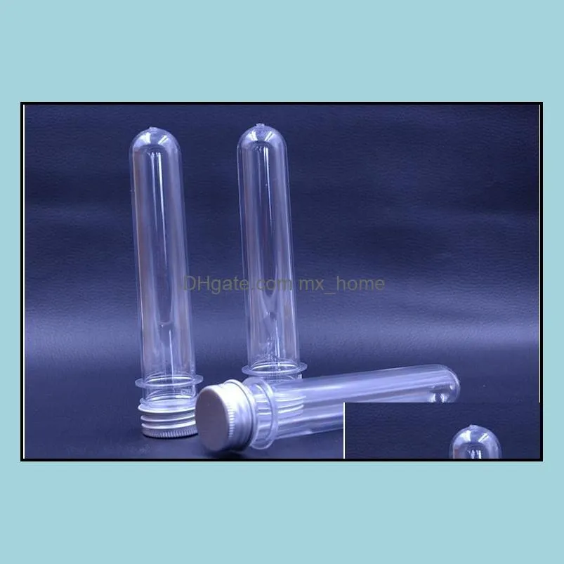 40ml transparent mask bath salt test pet tube with aluminum cap clear plastic cosmetic tube with pressure sensitive seal free shipping