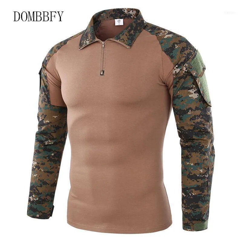 T-shirt da uomo US Army Uniform Combat Shirt Men Assault Tactical Camouflage T Paintball manica lunga SWAT Top Tee1
