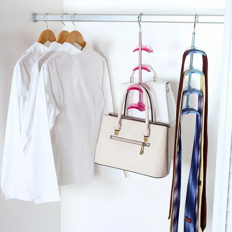 Hangers & Racks Rotatable Bedroom Hanger Handbag Scarf Hanging Organizer Shawl Scarves Hook Closet Clothing Wardrobe Storage Holder