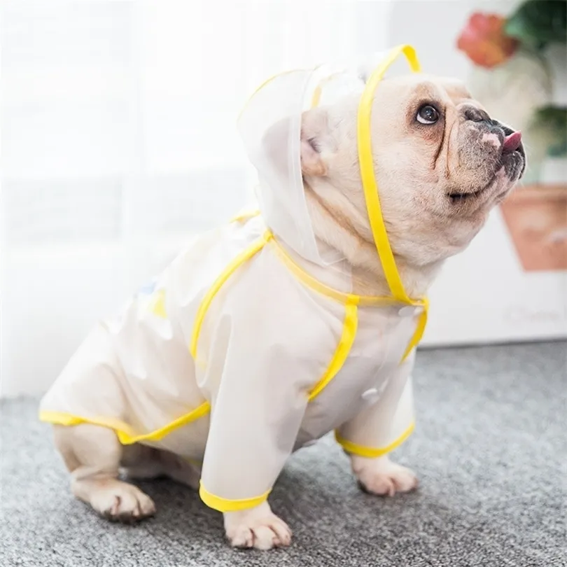 Franse bulldog regenjas puppy's waterdichte kleding dunne sectie kleine hond puppy paraplu paraplu transparante hond regenjas 201015