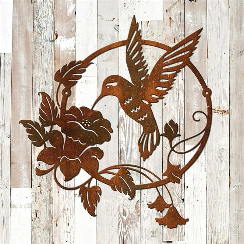 Metal Bird Garden Wall Decor Colorful Outdoor Fence Art Patio ...