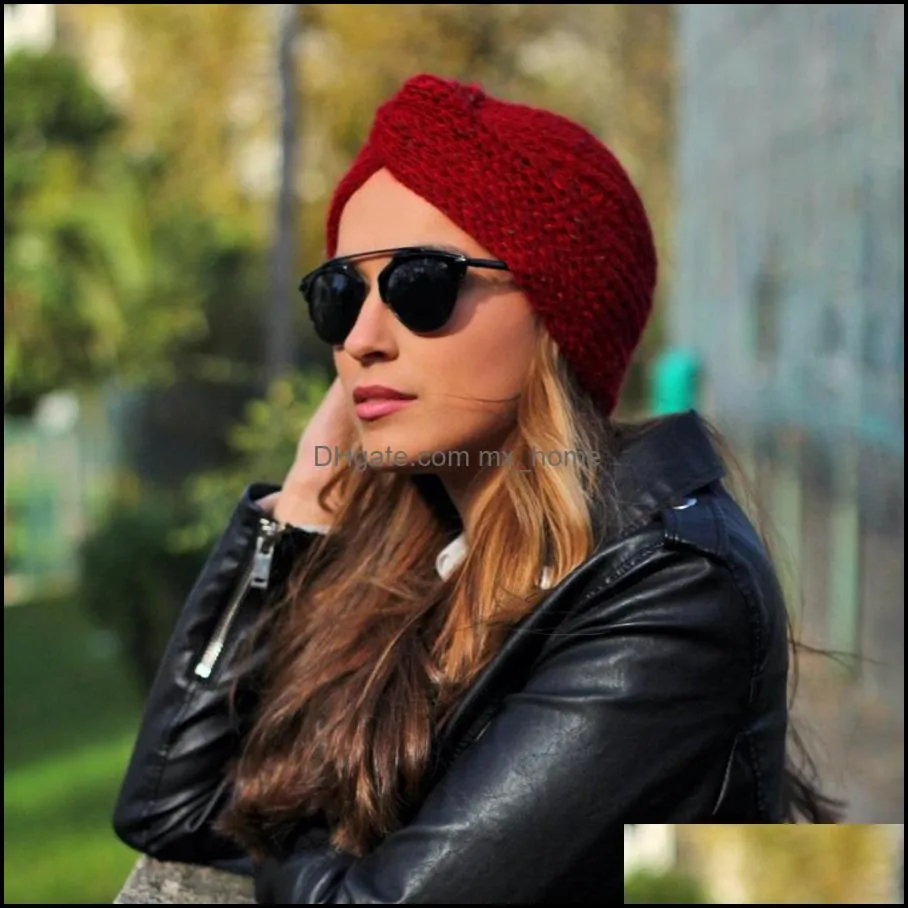 European and American imitation cashmere cross Indian hat Muslim hats woolen knitting sleeve Bohemian Baotou cap