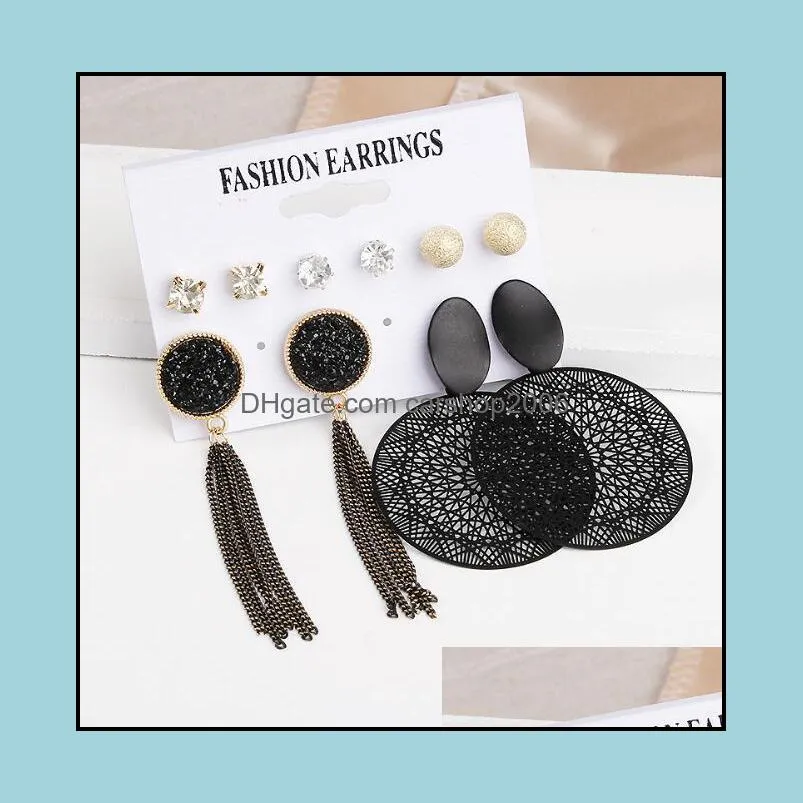 tassel earring set shell dangle earrings bohemian stud fashion jewelry for women girls party gifts free dhl c45fz