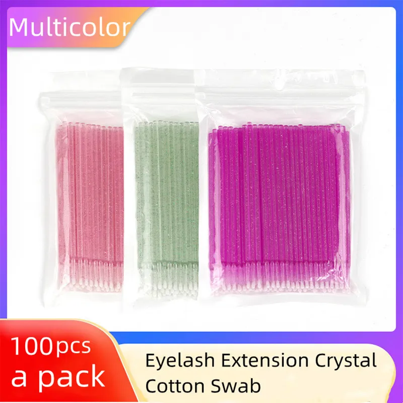 Crystal Disposable Eyelash Brushes Disinfection Cleaning Stick Swab Microbrushes Makeup Cotton Swab Eyelashes Extension Tools YS0033