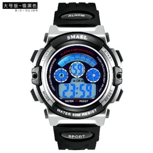 CWP Smael Kids Kijkt jongens Quartz polshorloges Student Sport 50m Waterdichte wekker 0508 Kinderen LED Digital A7