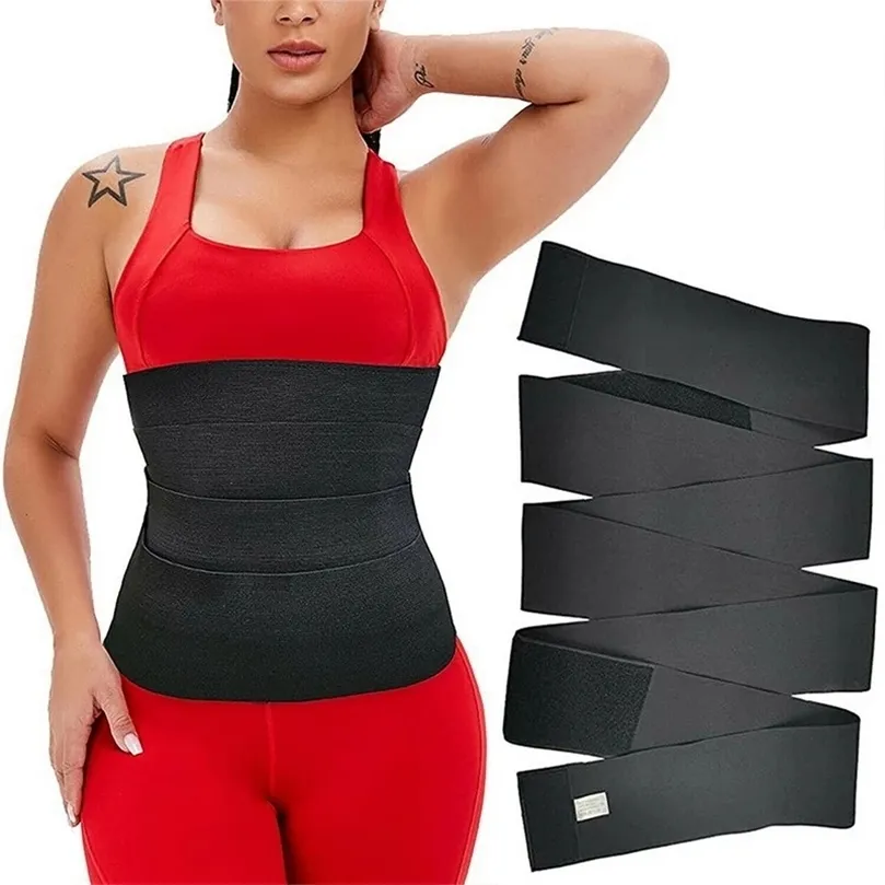 Women Bandage Wrap Waist Trainer Shapewear Belt Slimming Tummy Wrap Belt Resistance Bands Buckle Tummy Control Corset Body Shape 220702