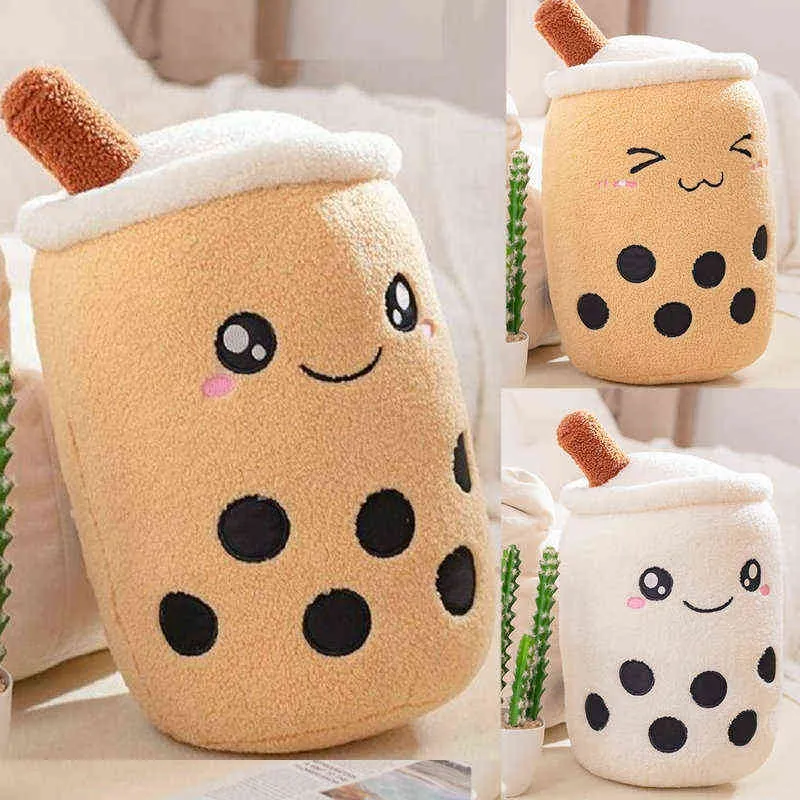 Unico morbido orsacchiotto peluche Boba tè al latte peluche giocattolo farcito forma di frutta sapore coccole cuscino palline tazza bambini J220704