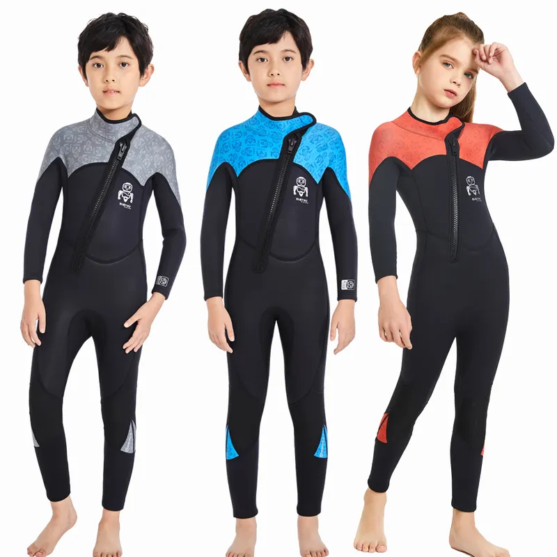 Children Thick Swimsuit Kids Surfing Neoprene Wetsuit Underwater Scuba ...