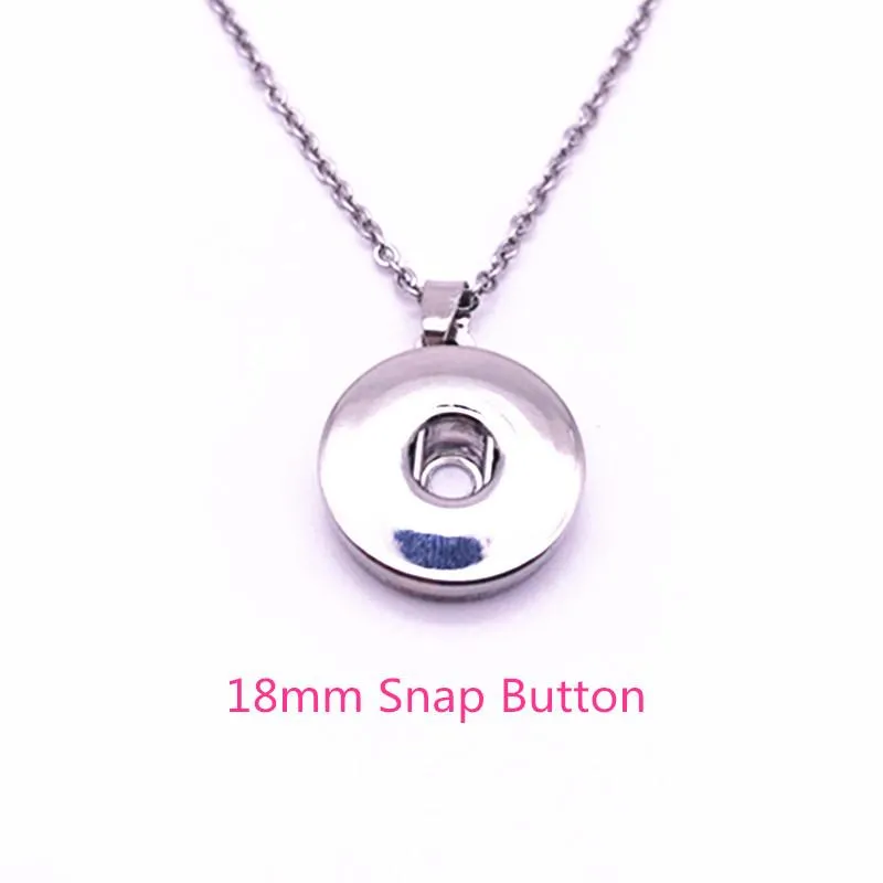 Цепи сплав сплав 18 мм защелкивая кнопка базовый шарм подвесной ожерелье.