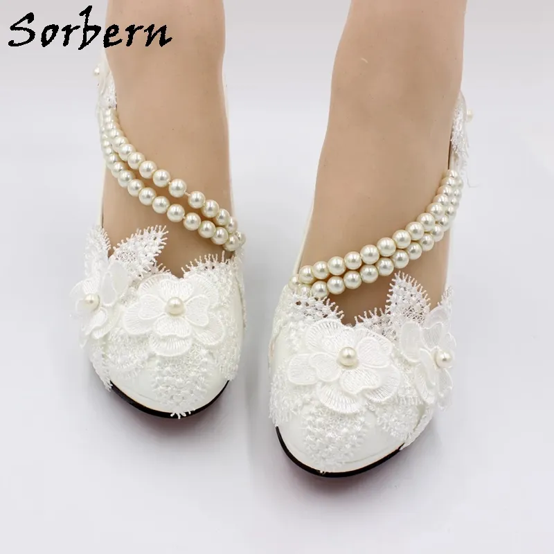 Сорберн белый бисером платье обувь для невесты кружева цветы из бисера невесты девушка свадебная обувь 8 см 5см 3см плоские каблуки