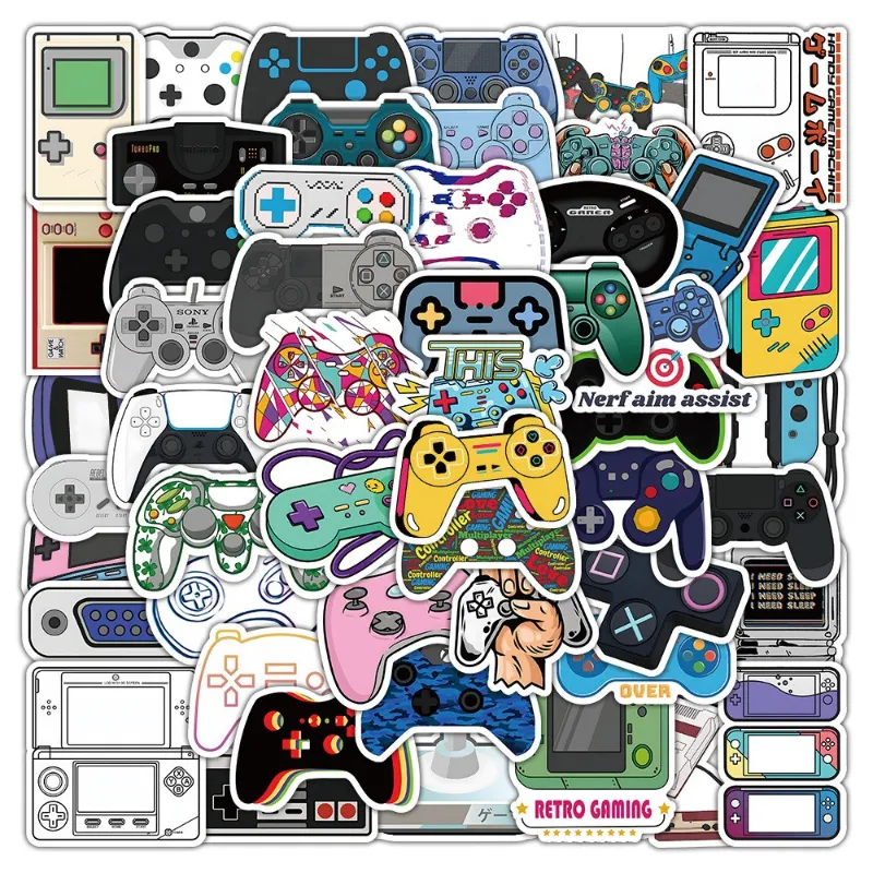 50Pcs Game Controllers Stickers Gamepad Sticker Graffiti Stickers for DIY Luggage Laptop Skateboard Motorcycle Bicycle Decals Wholesale