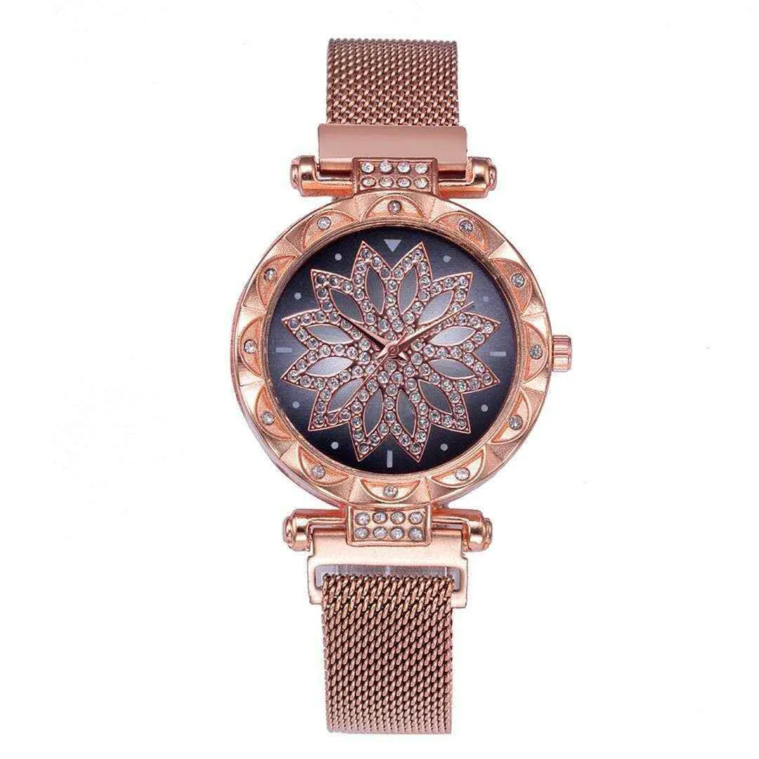 Montre Tiktok Daisy, version coréenne ins vent bestie son net aimant rouge aimant net ceinture dame montre pour femme