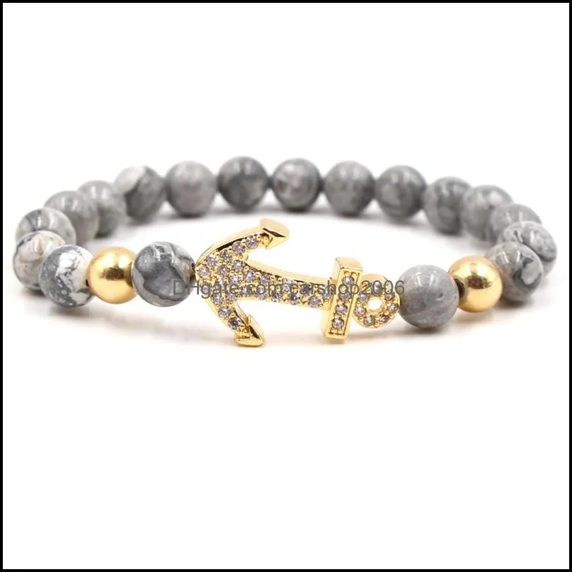 stone bracelet popular stone anchor cz beads leopard head bracelet zircon bracelets carshop2006