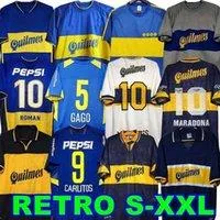 84 95 96 97 98 99 Boca Juniors Retro Soccer Jersey Maradona ROMAN Caniggia RIQUELME 2002 PALERMO Football Shirts Maillot Camiseta de Futbol