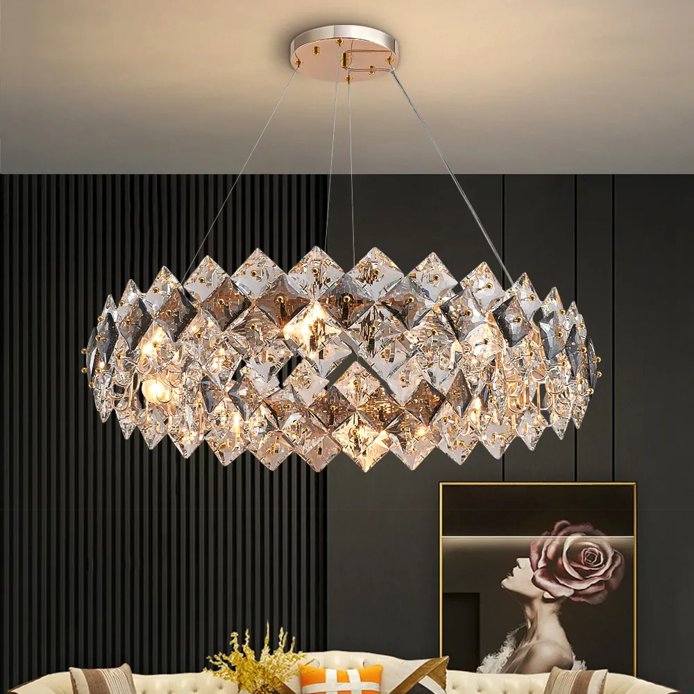 Moderne Wohnzimmer Licht Anhänger Lampen Leuchten Luxus Kristall Schlafzimmer Kronleuchter Esszimmer Tisch Home Decor Led Cristal Rechteck Hängen Lampe