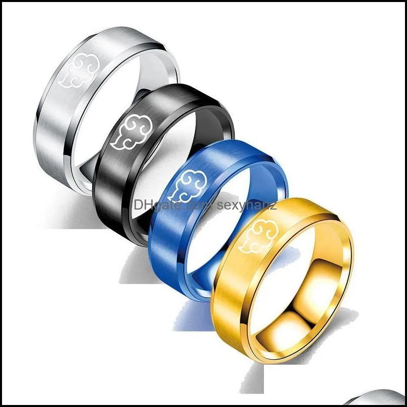 Bandringen sieraden cosplay cloud ring Japanese stijl animatie roestvrij staal titanium heren druppel deli dhx1a