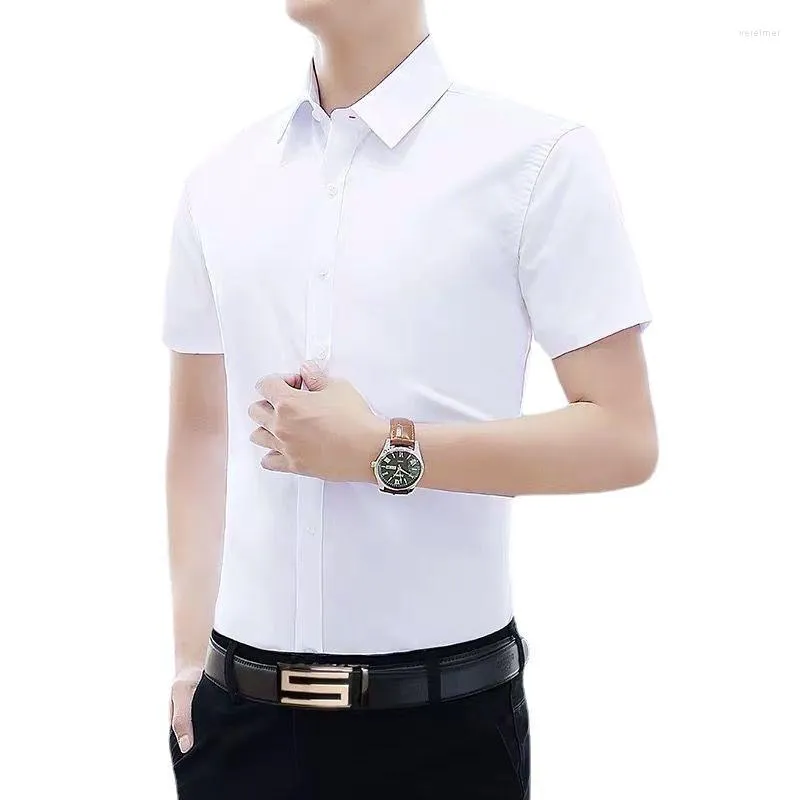 メンズドレスシャツメンホワイトショート/ロングスリーブシャツ男性ビジネスプロフェッショナルフォーマルトップスリムフィット特大のカジュアルメンズ衣料品
