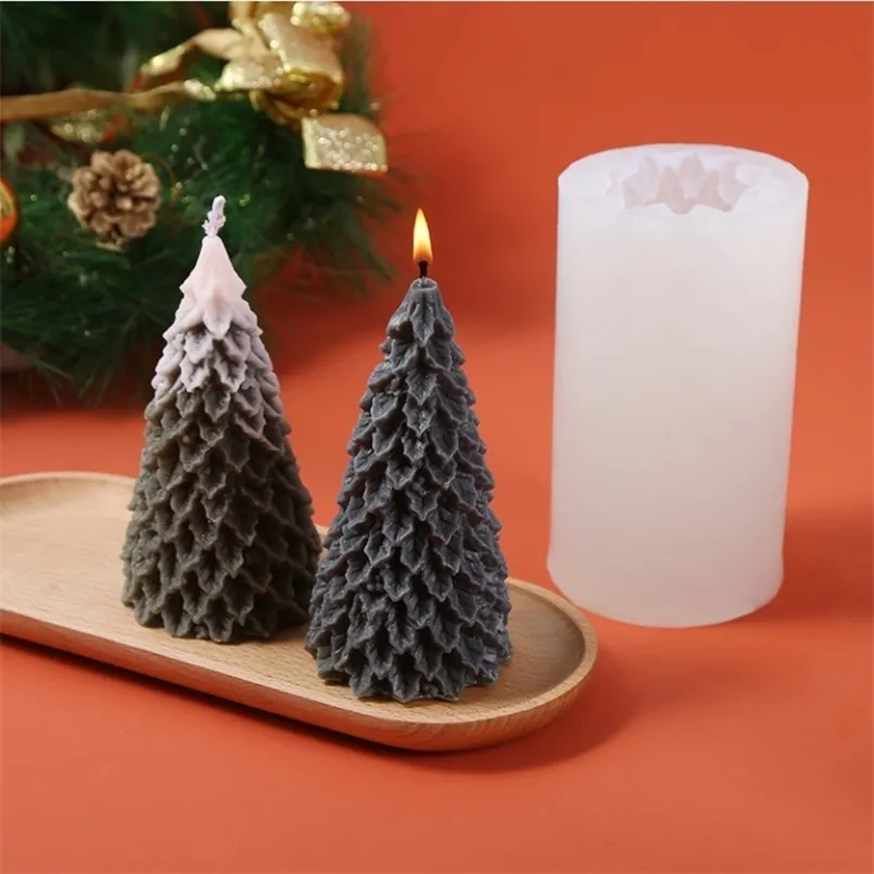 Christmas Candle Epoxy Resin Casting Molds Pine Tree Silicone candle making DIY Festival Craft Making Home Decoration 220629