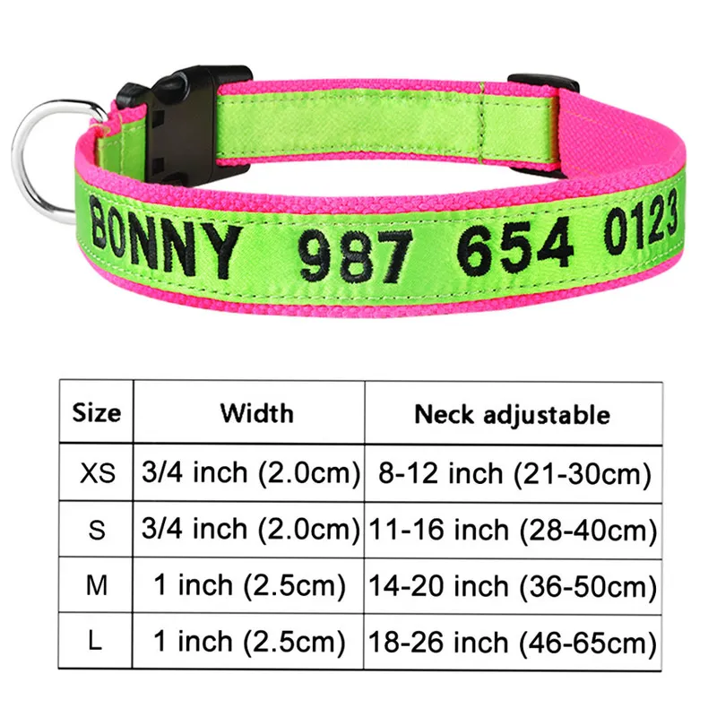 Adjustable Nylon Products Trackable Dog Collars Custom Free