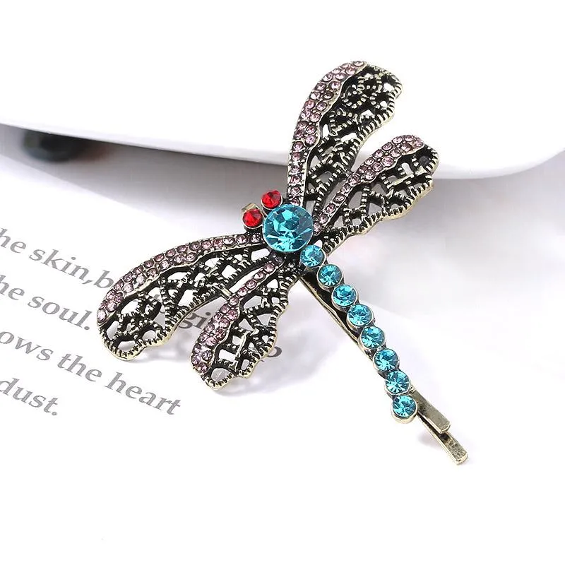 Pendant Necklaces Coraline Dragonfly Hair Clip Hairpin Bobbypin Necklace Filigree Lace Pattern Metal Hairpins For Women Christmas JewelryPen