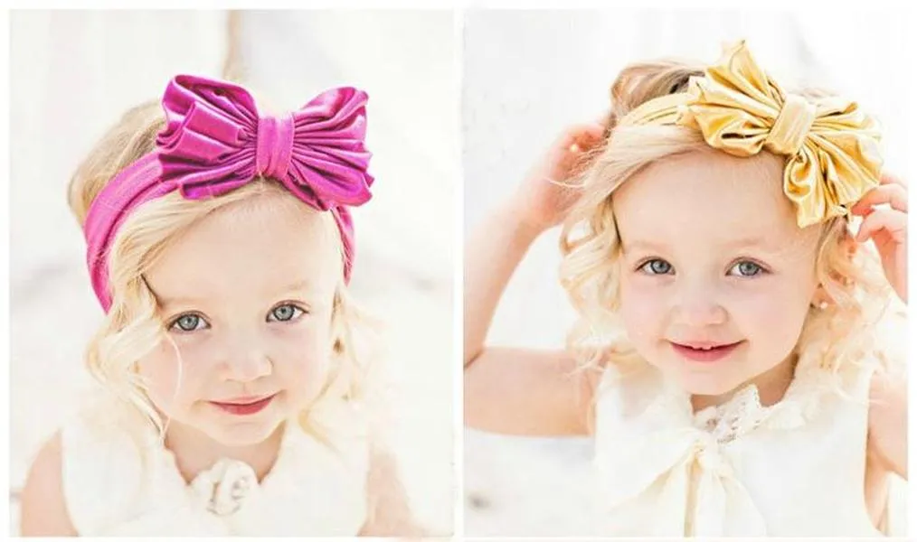 Big Glitter Metallic Messy Bow Stirnband Haarschleifen Mädchen Kinder Pailletten Stirnbänder DIY Zubehör