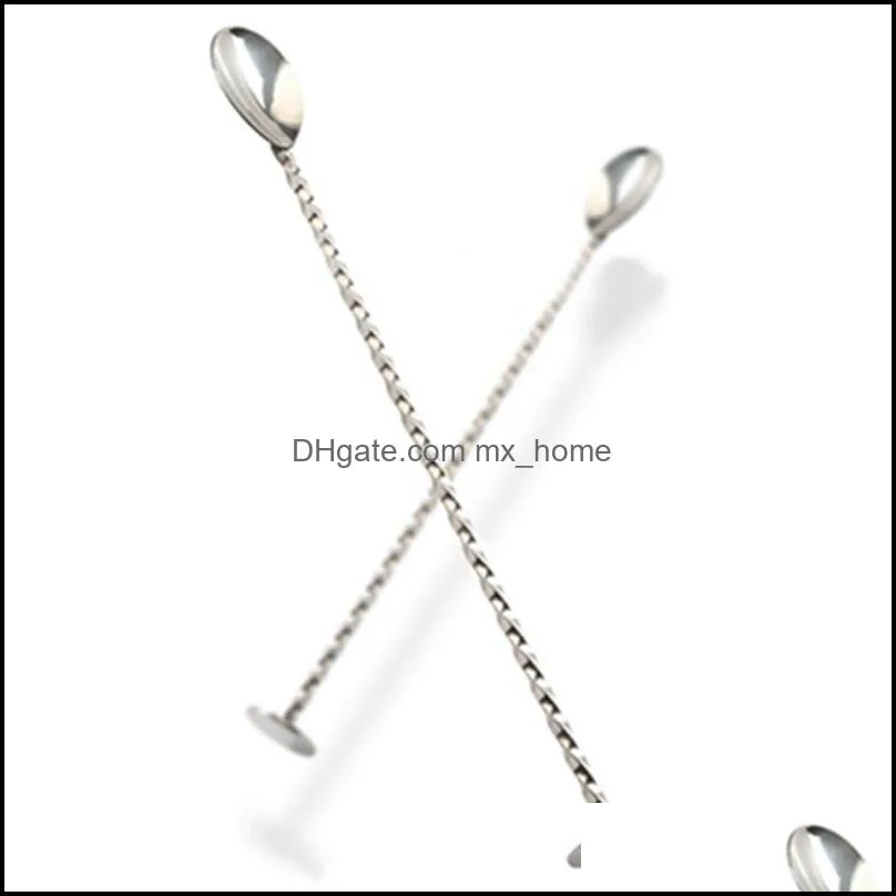 stainless steel stainless steel western tableware long spoon cocktail drink mixer bar puddler stirring standable tea wine spoon dh0455