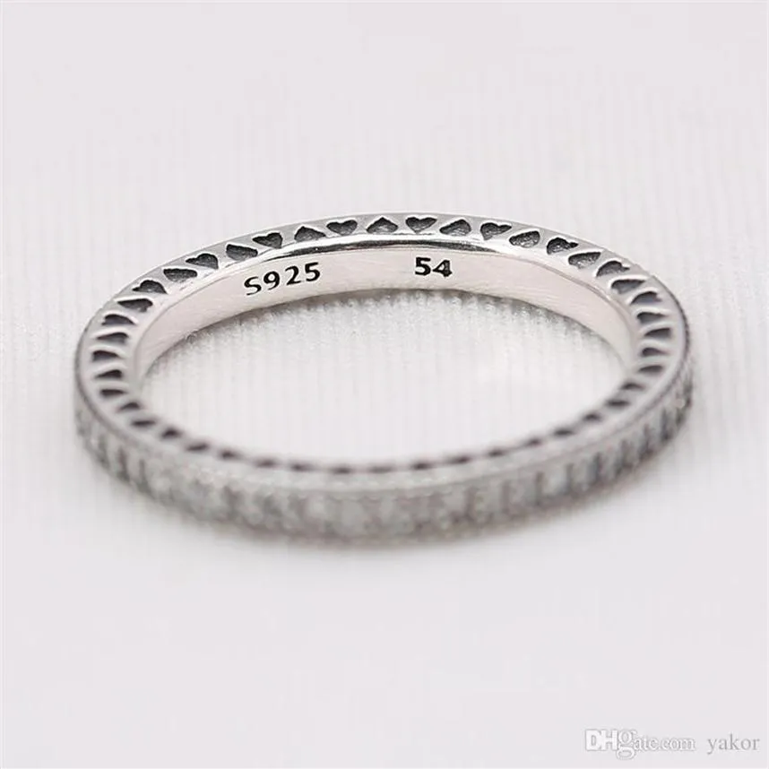 925 Sterling Silber Full CZ Diamond Ring Logo Original Box für Pandora Ehering Engagement Schmuckringe für Frauen Girls347s