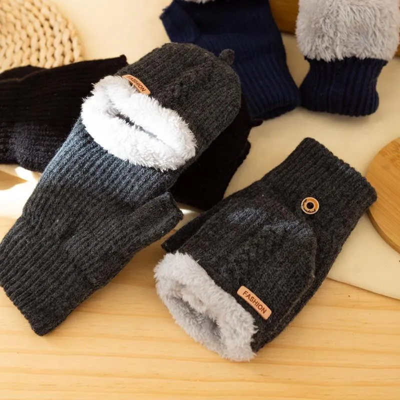 5本の指の手袋男子肥厚厚い韓国のニットウール暖かさの指のカバー学生秋と冬の手の靴下を書く