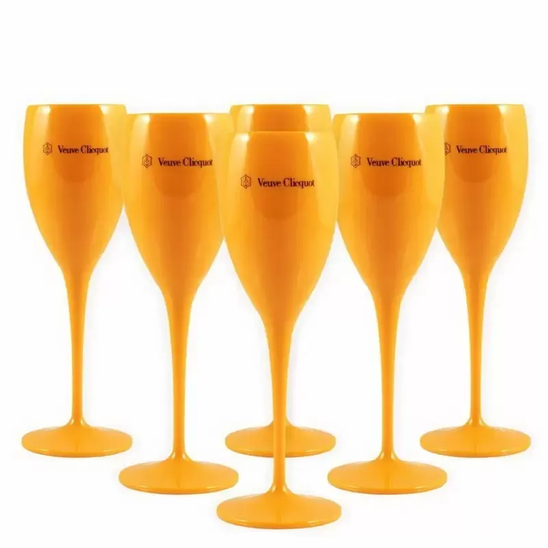 Moet Cups Acryl Unbreakable Champagne Wine kieliszki 6pcs Orange Plastikowe szampany Flety Acrylics Wineglass Moets Chandon Champagnes Drinkware