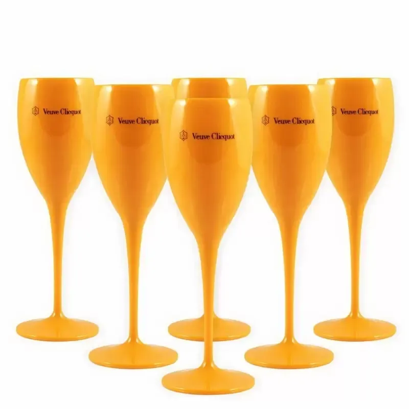 Moet Tassen, unzerbrechliches Acryl, Champagner-/Weingläser, 6 Stück, Orange, Kunststoff, Champagnerflöten, Acryl, Party-Weinglas, MOETS CHANDON CHAMPAGNES Trinkgeschirr