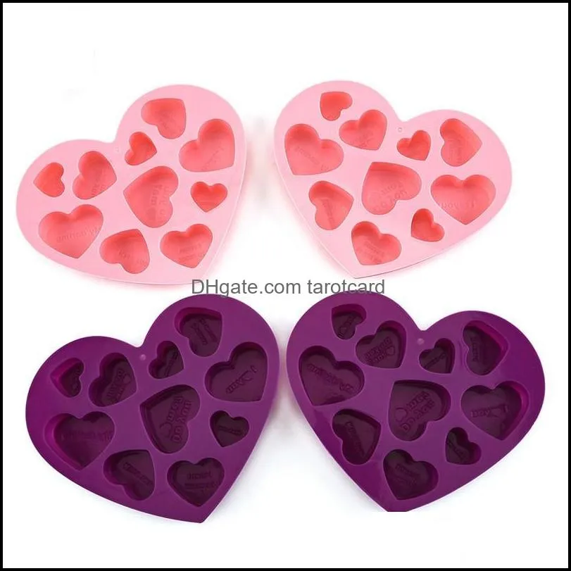 Silicon Chocolate Molds Heart Shape English Letters Cake Chocolate Mold Silicone Ice Tray Jelly Moulds Soap Baking Mold