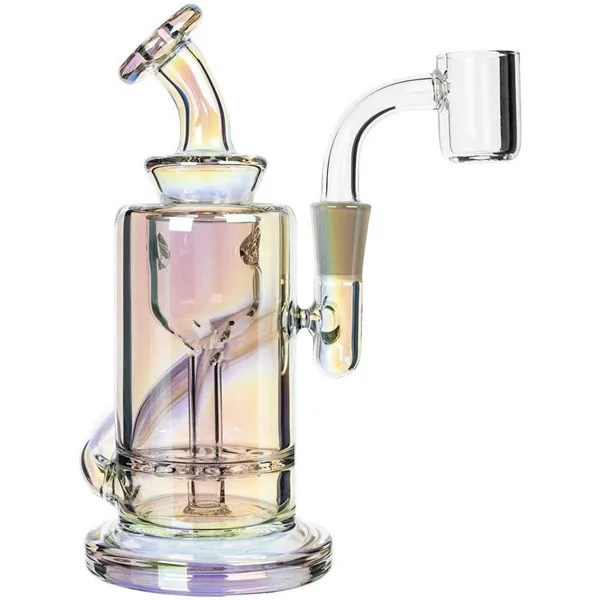 6.3inchs Glass Bubbler Mini Oil Rigs With 10mm banger Hookahs Shisha Glass Water Bongs Smoke pipe Recycler Dab