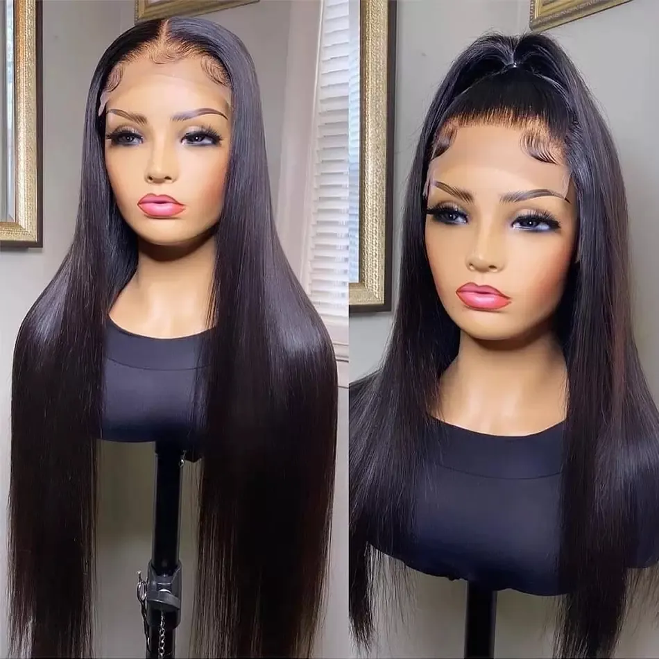 **SALE** Black Beauty Lacefront Wig 26-28 inches!! Euphoria - 28 Inch Jet Black Wig Layered Cut Style Straight  main image 3