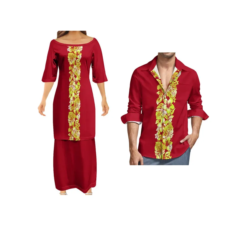 Product Title: High Quality Lovers Women Club Bodycon Dresses Samoan Puletasi Polynesian Traditional Tribal Dress Matching Couple 220706Product