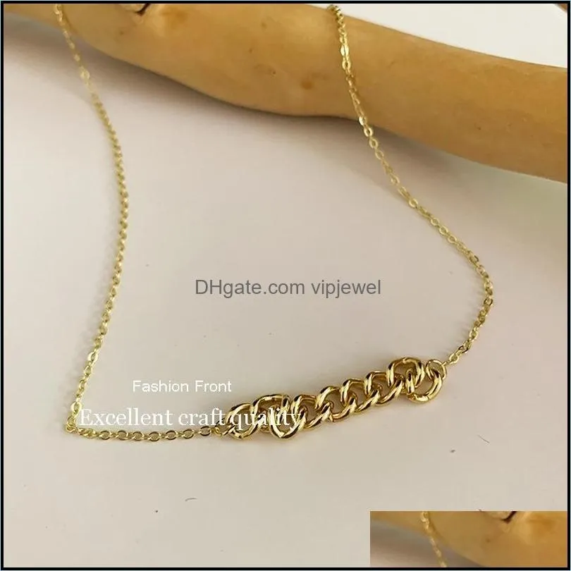 minimalist gold silver thick cuban chain pendant necklaces for party