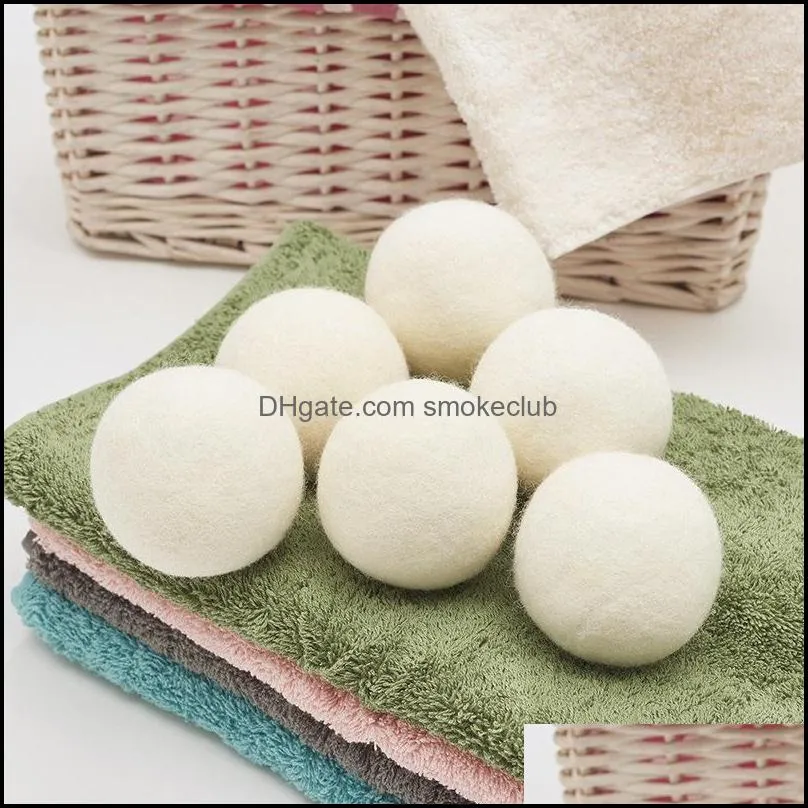 Reusable Natural Organic Laundry Fabric Softener Ball Premium Organic Wool Dryer Balls 6CM DH8868